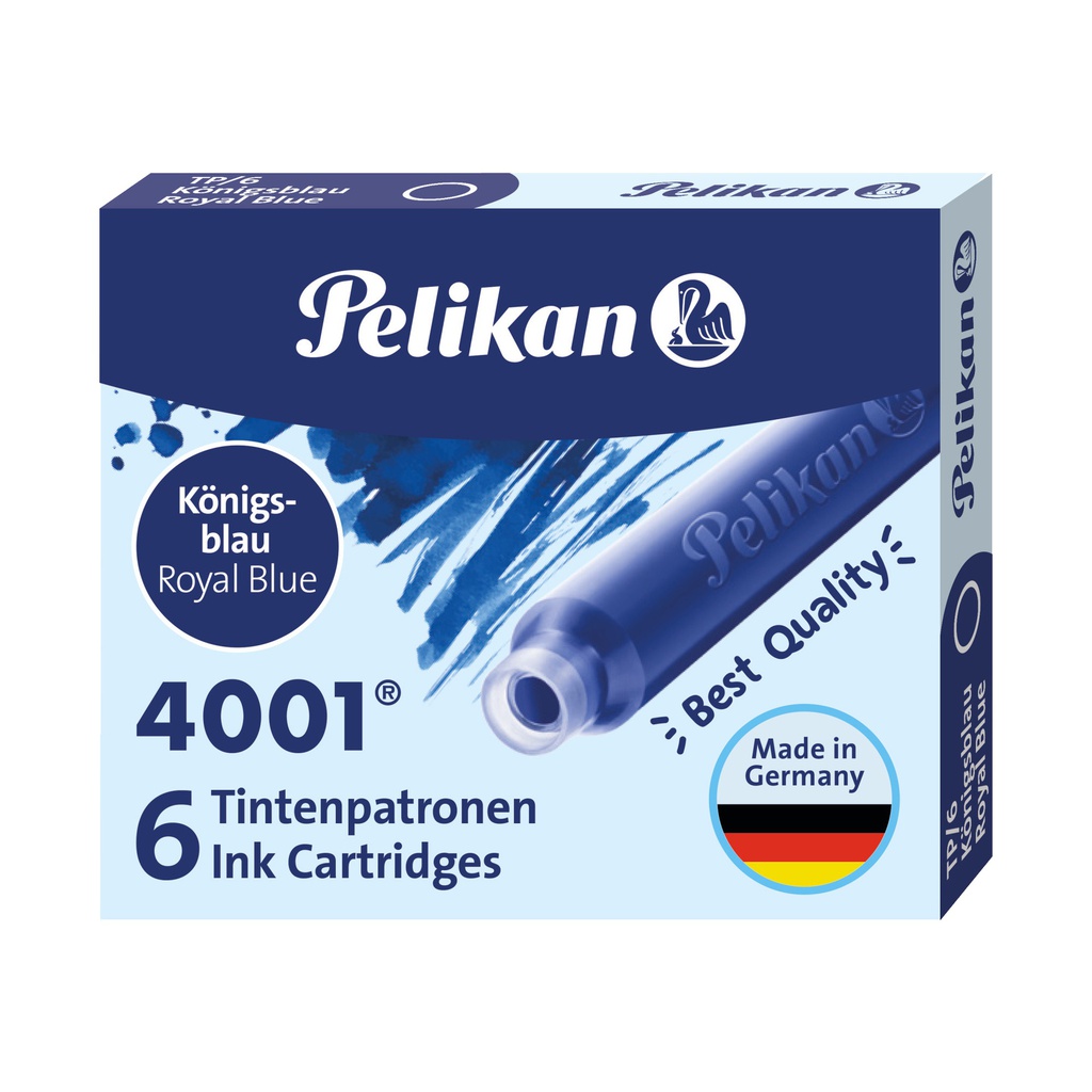 SCATOLA 6 CARTUCCE INCHIOSTRO TP/6 BLU ROYAL PELIKAN 4001 (0ATM01