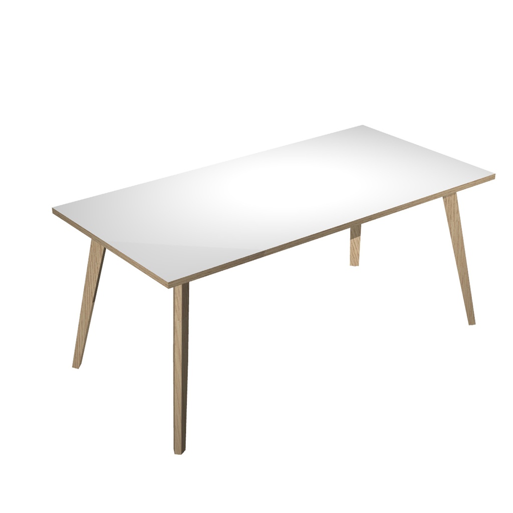 Scrivania 180x80xH74,4cm Rovere/Bianco Woody