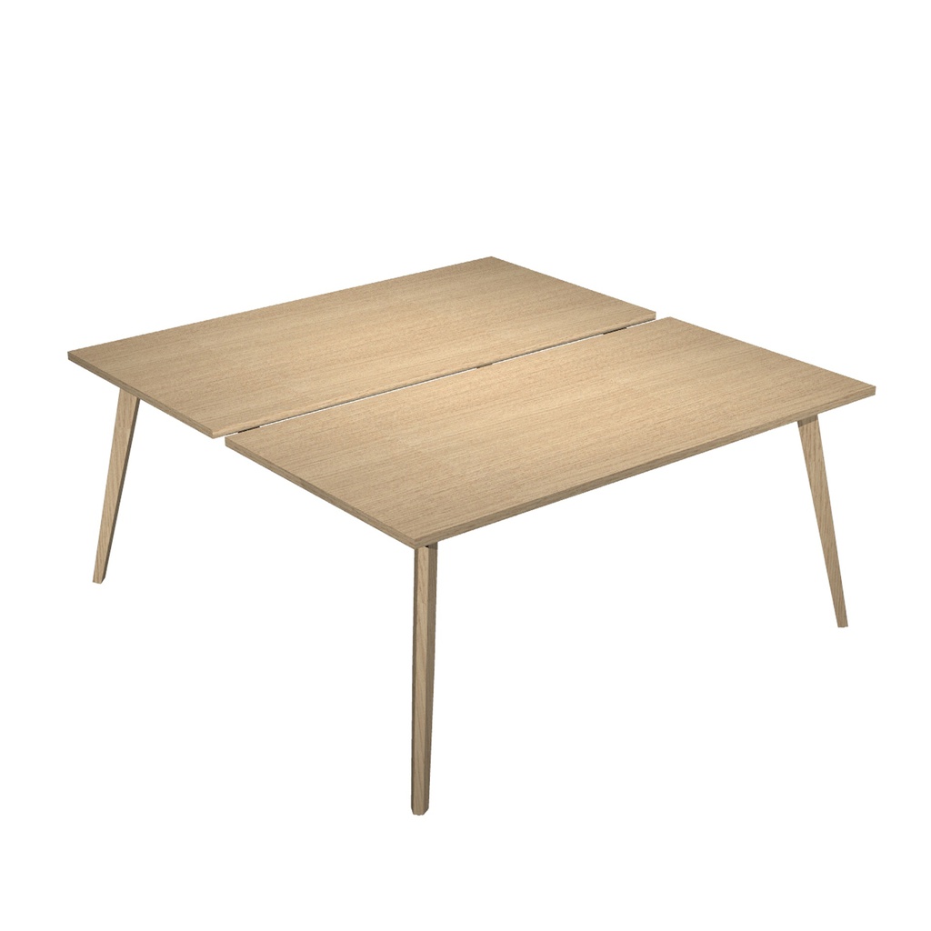 Scrivania a 2 postazioni contrap. 140x166cm Rovere/Rovere Woody