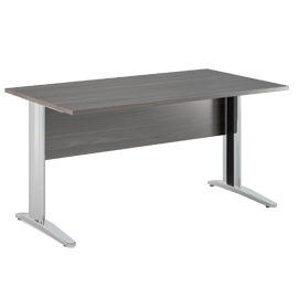 SCRIVANIA LINEARE 160X80cm FRASSINO TOSCANO-fianchi vernic. effetto crom.EASY