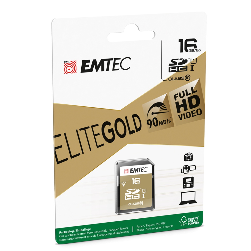 SDHC EMTEC 16GB CLASS 10 GOLD +