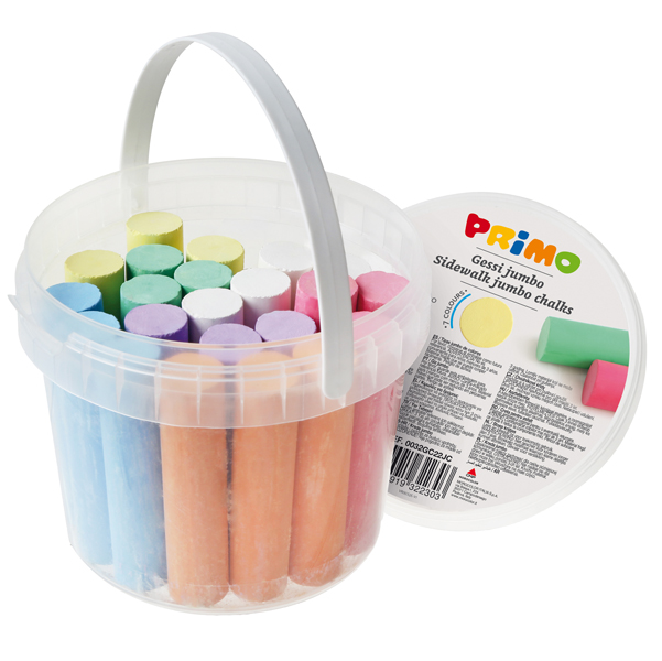 Secchiello 22 gessi Jumbo D18x80mm colori assortiti Primo