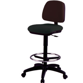 Sedia alta tecnigrafo ESOS E4S Nera con POGGIAPIEDI e RUOTE