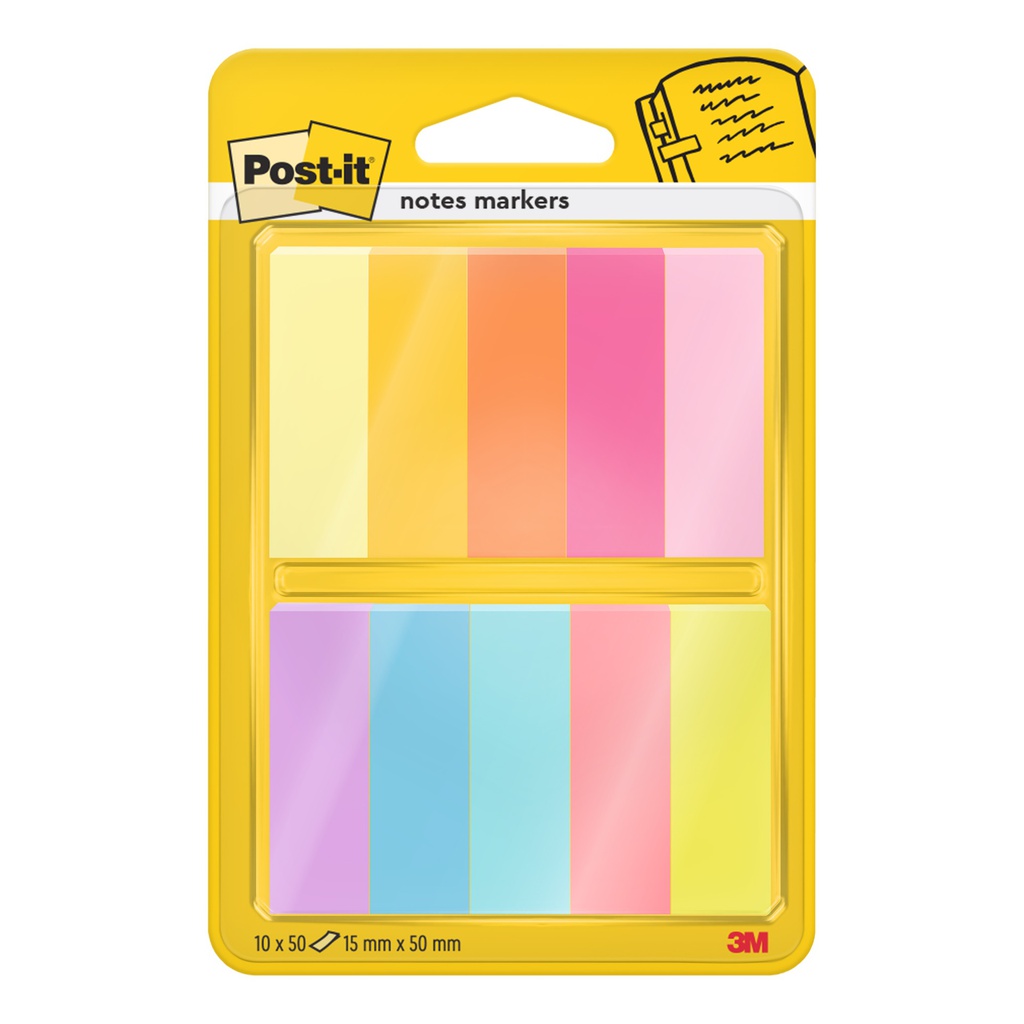 SEGNAPAGINA Post-it® 670-10AB-EU 500FG in 10COLORI INDEX 12,7x44mm in CARTA