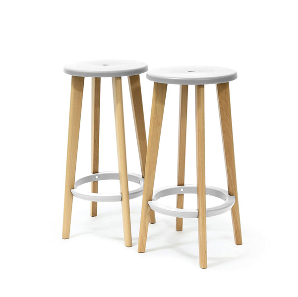 Set 2 sgabelli Woody Bianco/Faggio Paperflow