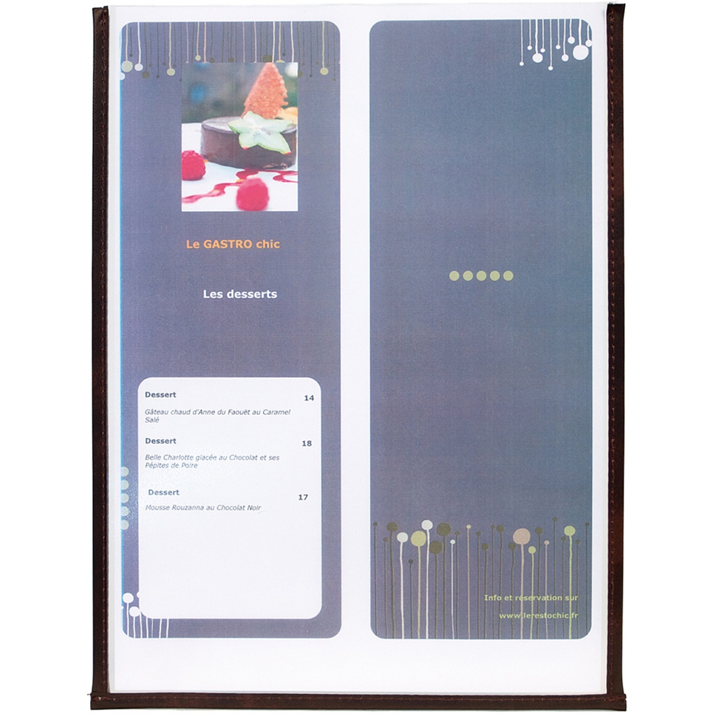 Set 3 Porta Menu' Crystal BR1 SINGOLO (per 2 FOGLI A4
