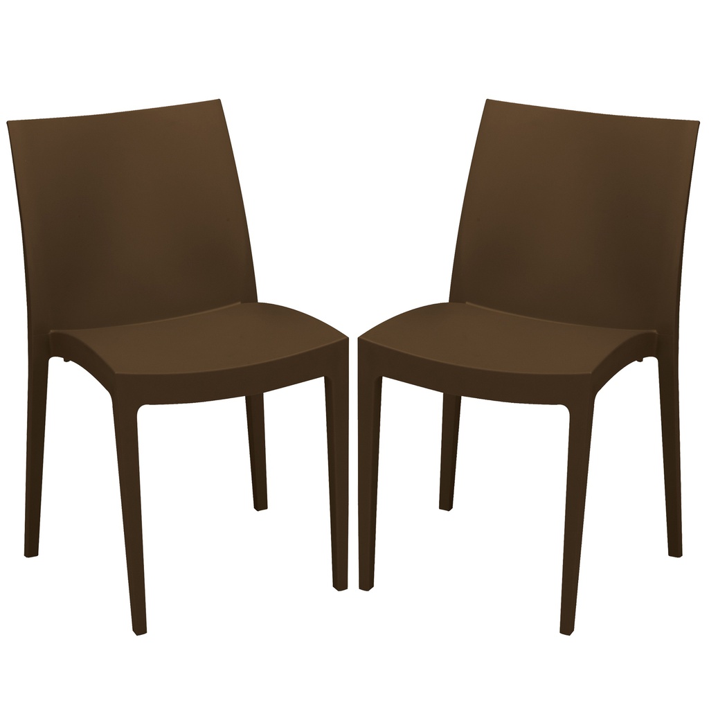 Set da 2 sedie Venice in polipropilene moka Grandsoleil