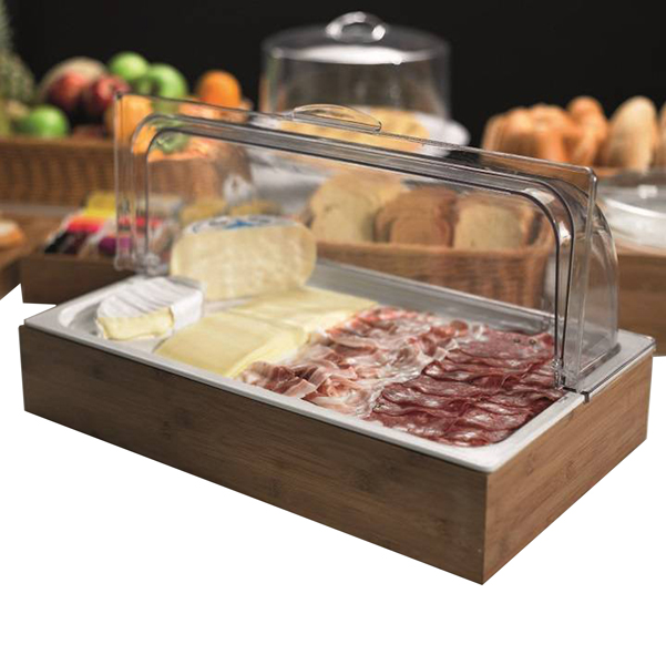 Set espositore buffet GN 1/1 53x32cm naturale Leone