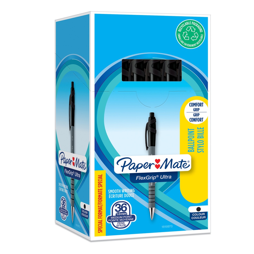 Special pack 30+ 6 penna sfera scatto FLEXGRIP ULTRA 1.0 nero PAPERMATE
