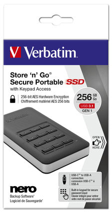 SSD Store 'n' Go Portable con tastierino numerico 256 GB USB 3.1