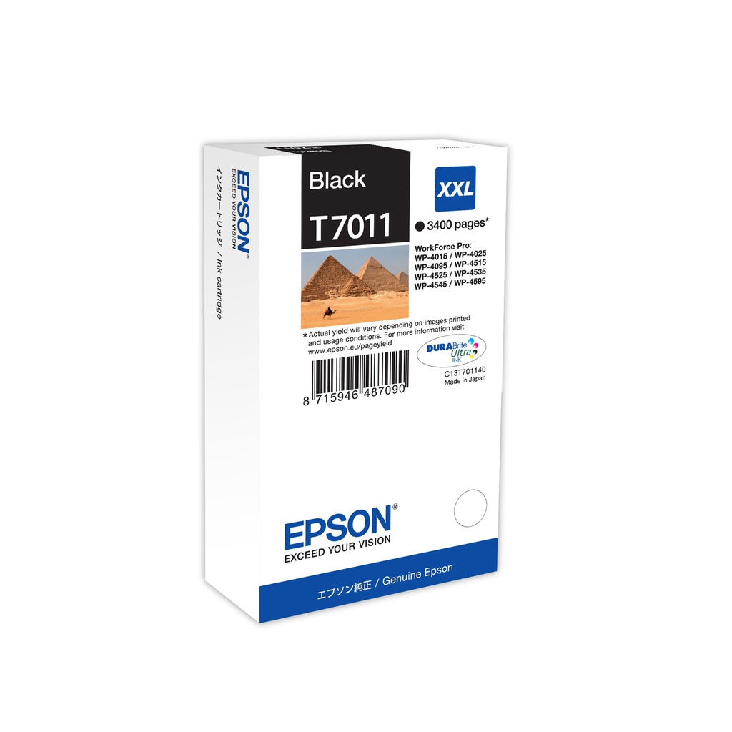 TANICA INCHIOSTRO A PIGMENTI NERO EPSON DURABRITE ULTRA, XXL