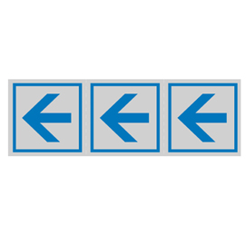 TARGHETTA ADESIVA 150x50mm FRECCIA