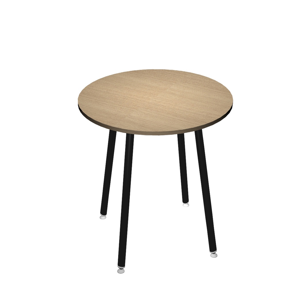 Tavolo alto tondo D100xH105cm Nero/Rovere Skinny Metal