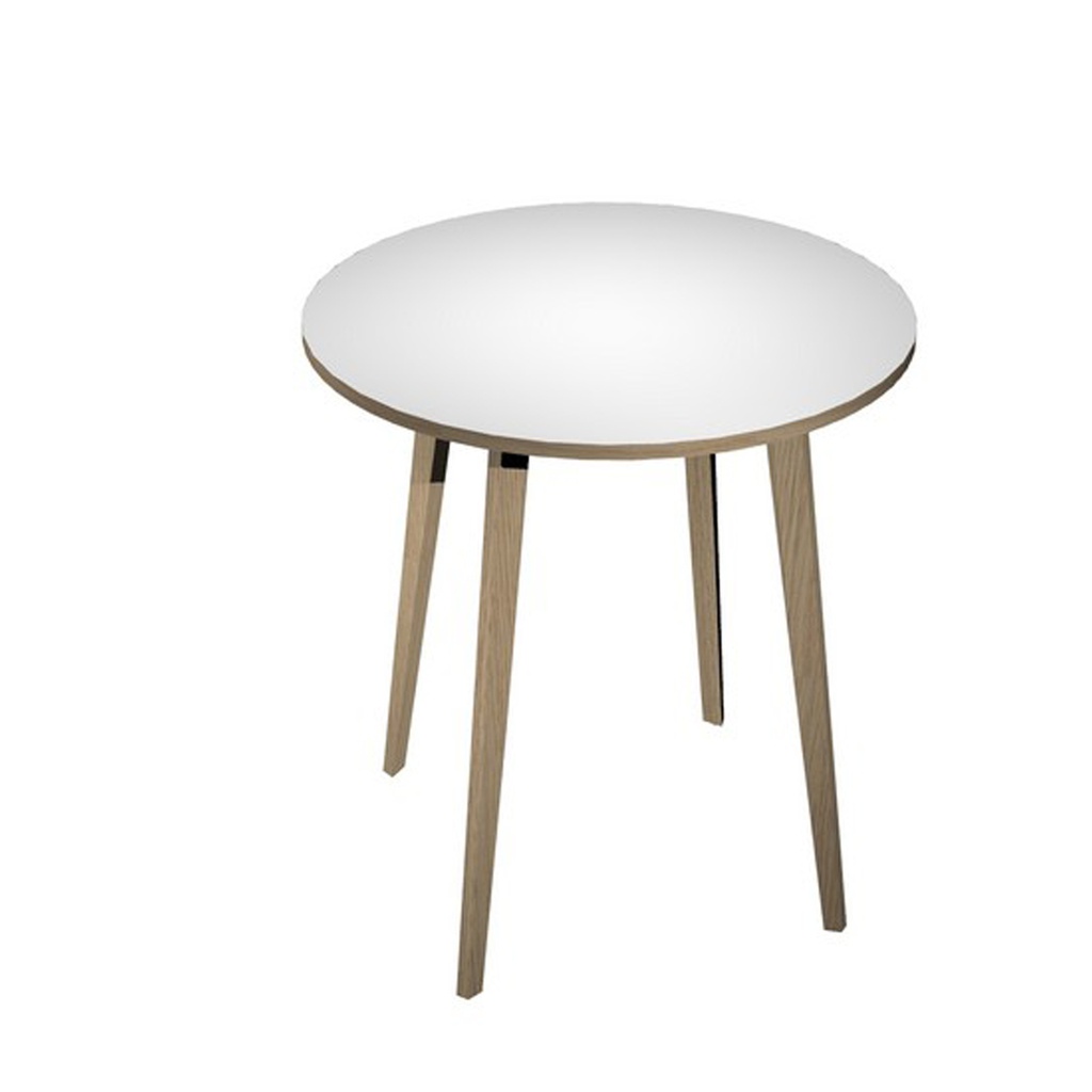 Tavolo alto tondo D100xH105cm Rovere/Bianco Woody