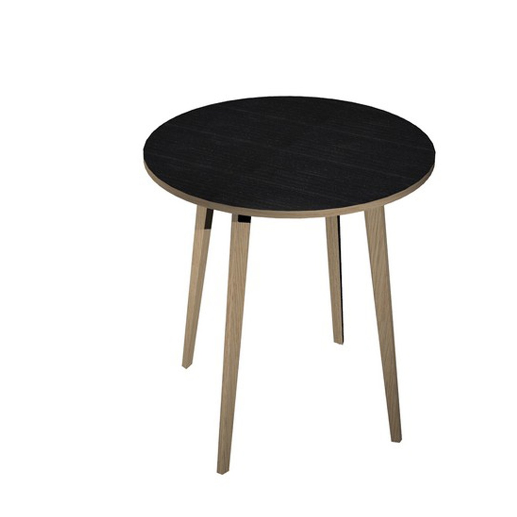 Tavolo alto tondo D100xH105cm Rovere/Nero venato Woody