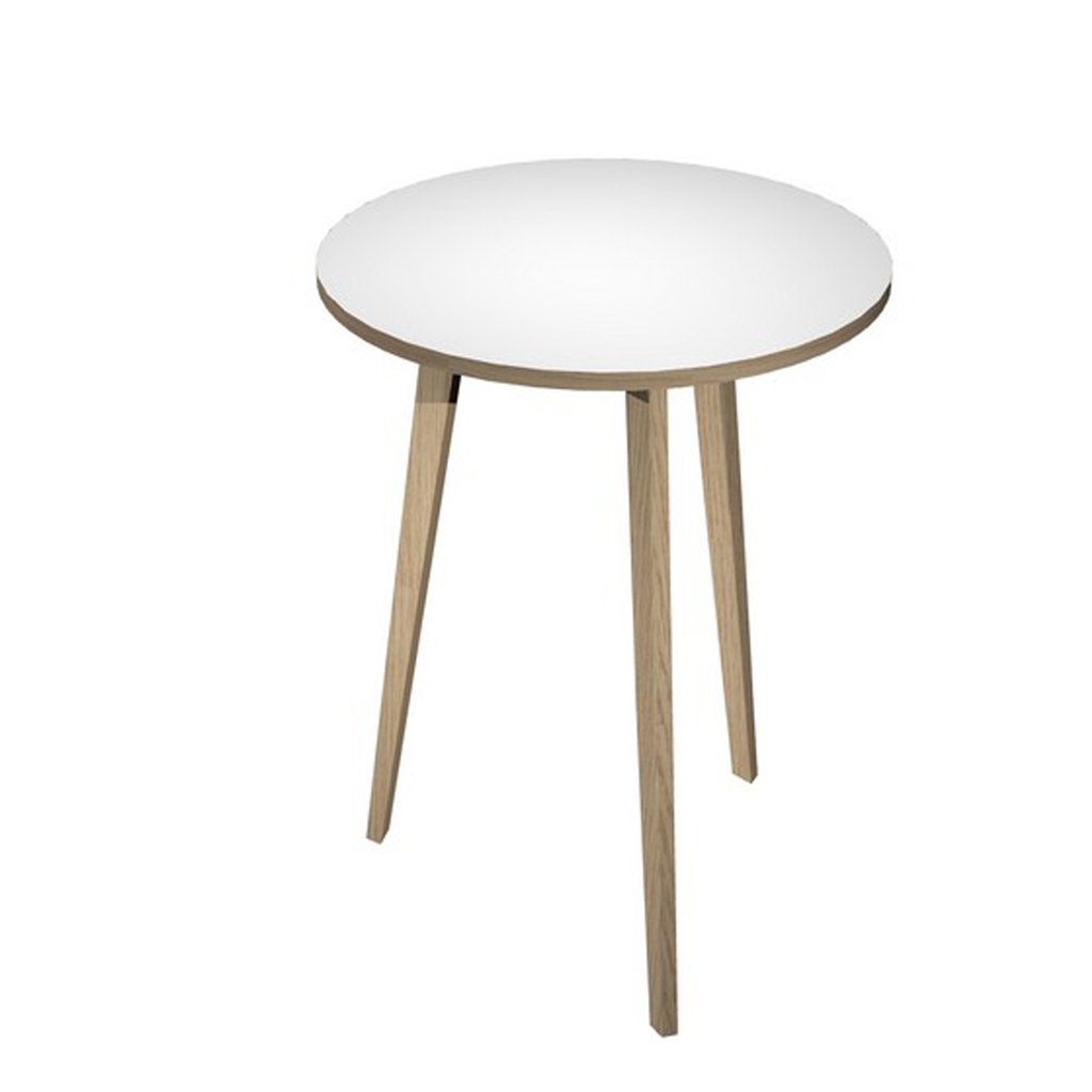 Tavolo alto tondo D80xH105cm Rovere/Bianco Woody