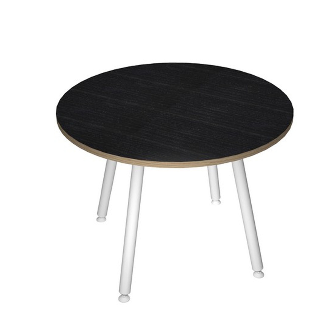 Tavolo riunione tondo D100cm Nero venato Skinny Metal