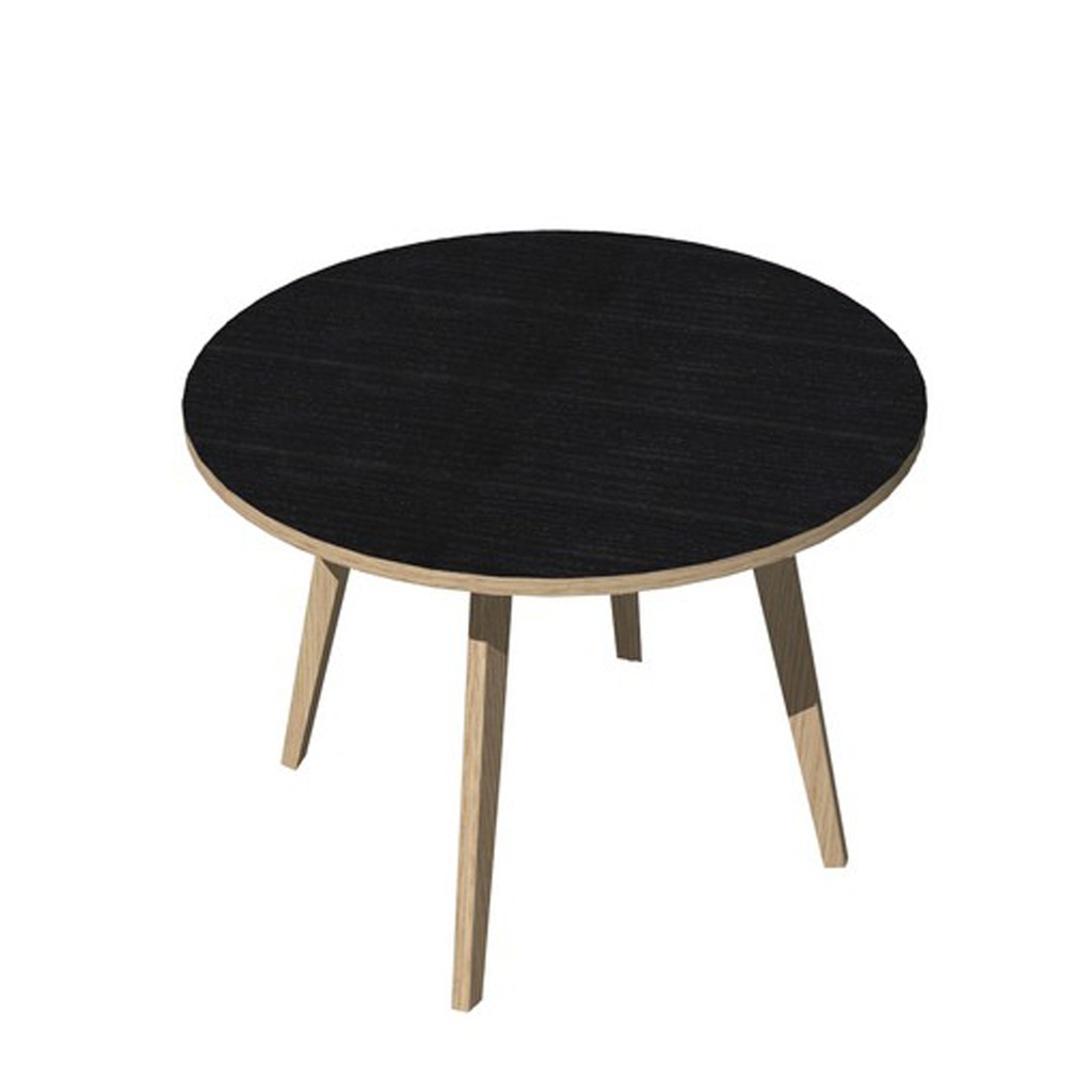 Tavolo riunione tondo D100cm Rovere/Nero venato Woody