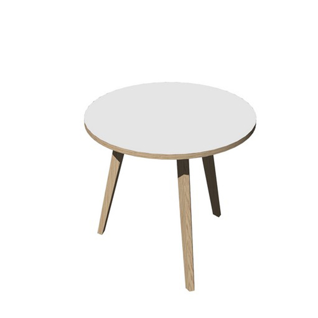 Tavolo riunione tondo D80cm Rovere/Bianco Woody