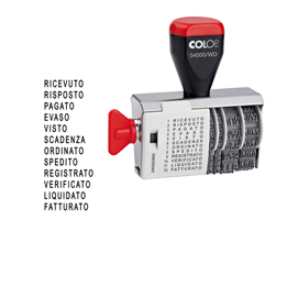 Timbro DATARIO + POLINOMIO 04000WD 12 diciture 4mm COLOP