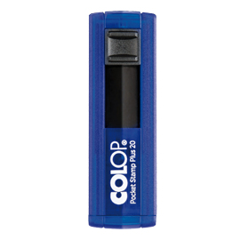 Timbro Pocket Stamp Plus 20 14x38mm 4righe autoinchiostrante blu COLOP