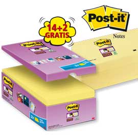 VALUE PACK 14+2 BLOCCO 90fg Post-it® Super Sticky Giallo Canary 76x127mm