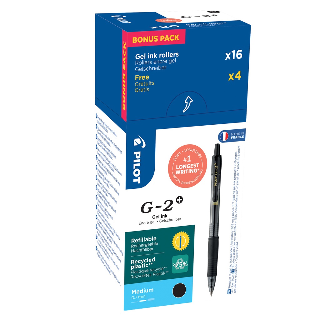 Value pack 16+4 Roller gel scatto G-2 0,7mm nero PILOT