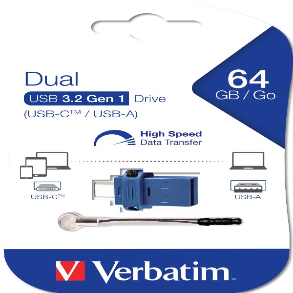 Verbatim USB Drive 3.0 Store ´N´ GO Dual Drive 3.0 / USB C 64GB