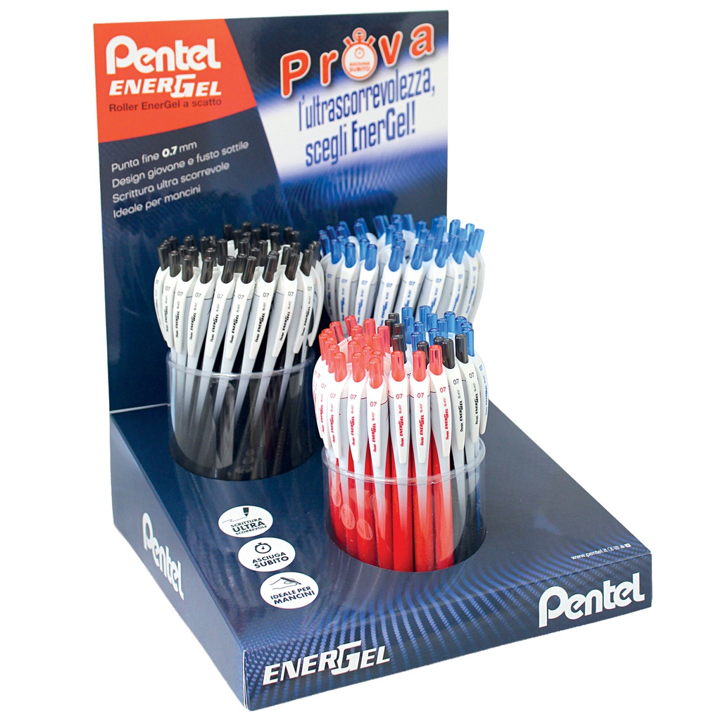 Expo 120 roller Energel Slim nero/blu/rosso Pentel