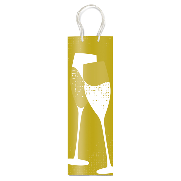 Shopper portabottiglie natale fantasia oro 37x12x9cm Sadoch-stagionale