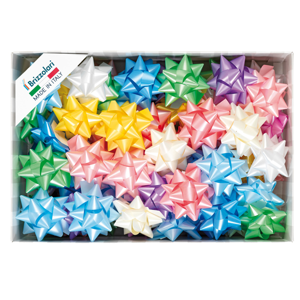 70 stelle nastro liscio 6800 19mmxD9cm colori assortiti primavera Brizzolari