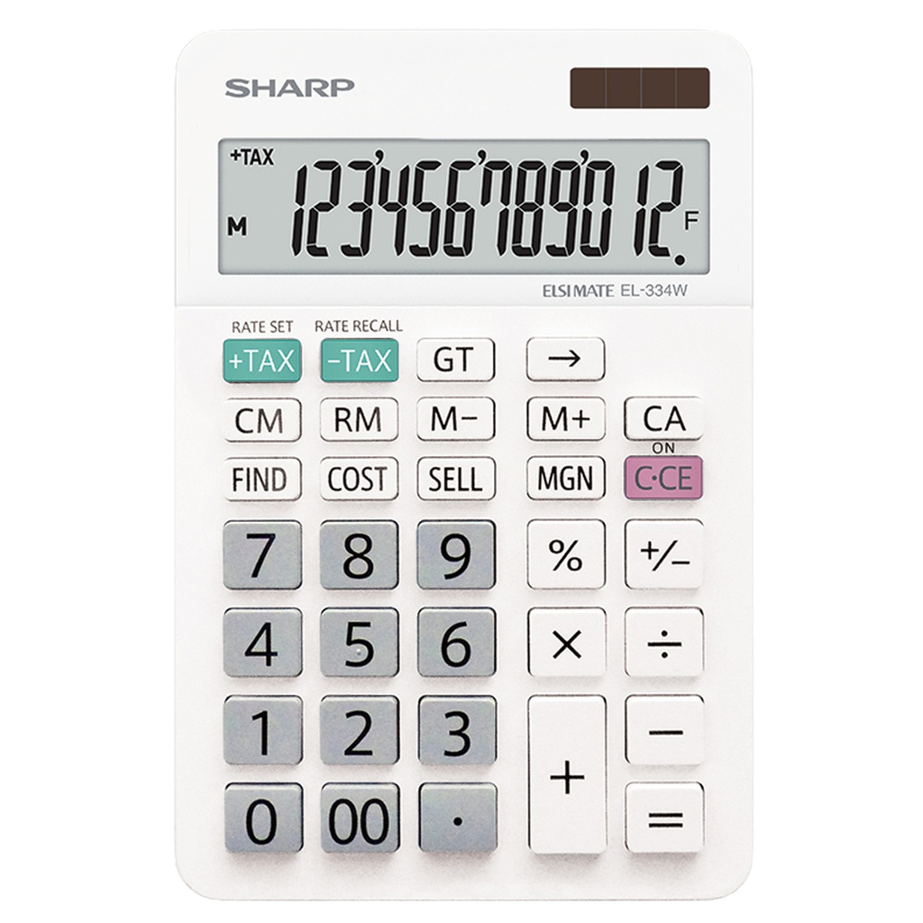 Sharp Calcolatrice da Tavolo EL-334W 12 cifre con cavalletto