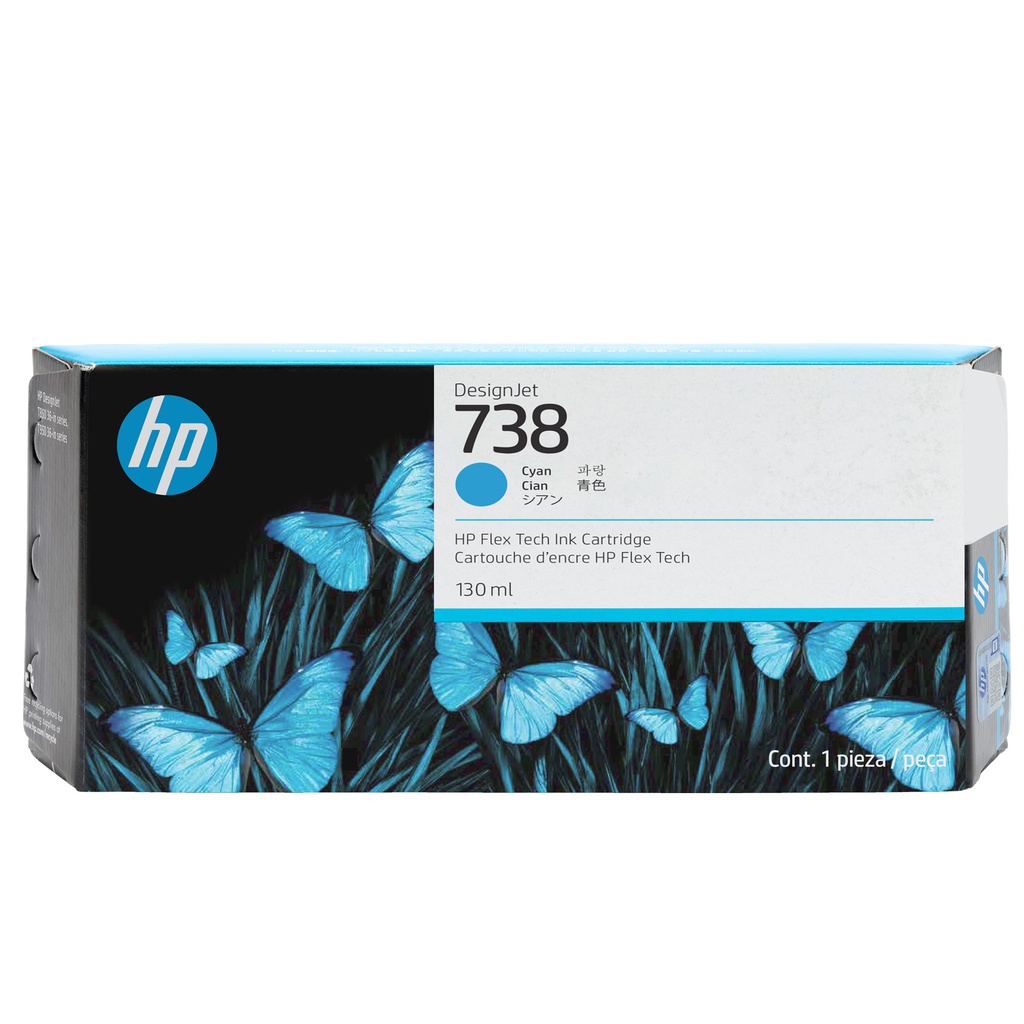 Hp Cartuccia DesignJet Ink 738M Ciano -300 ml