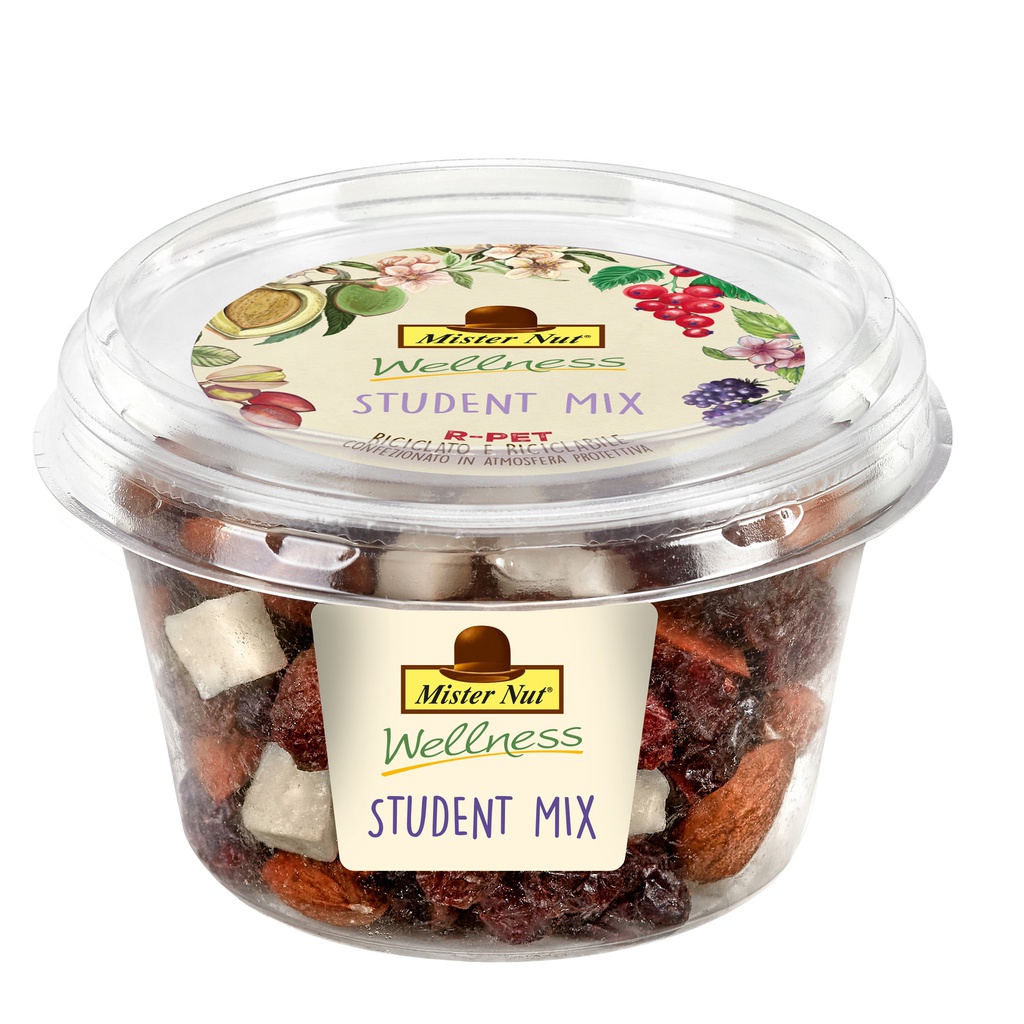 Mix frutta secca e semi Student mix bicchiere 125g Mister Nut
