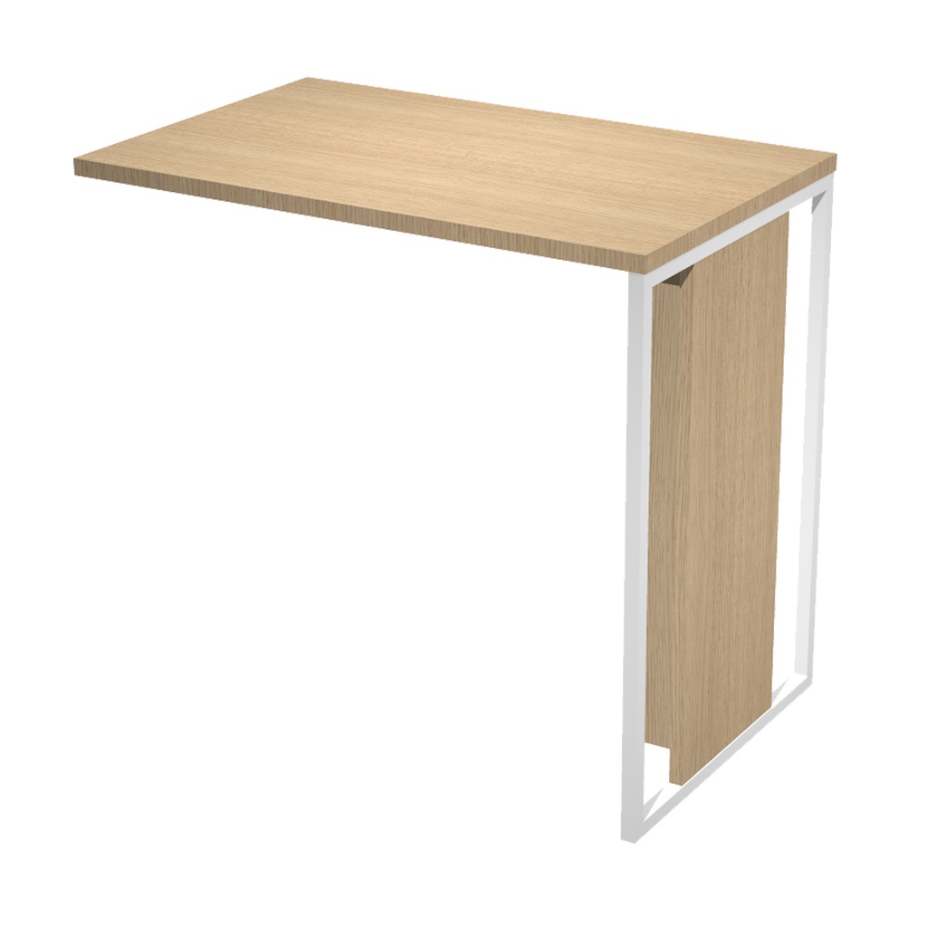 ALLUNGO REVERSIBILE DX/SX 80x50cm ROVERE gamba BIANCO per SCR. ESSENCE