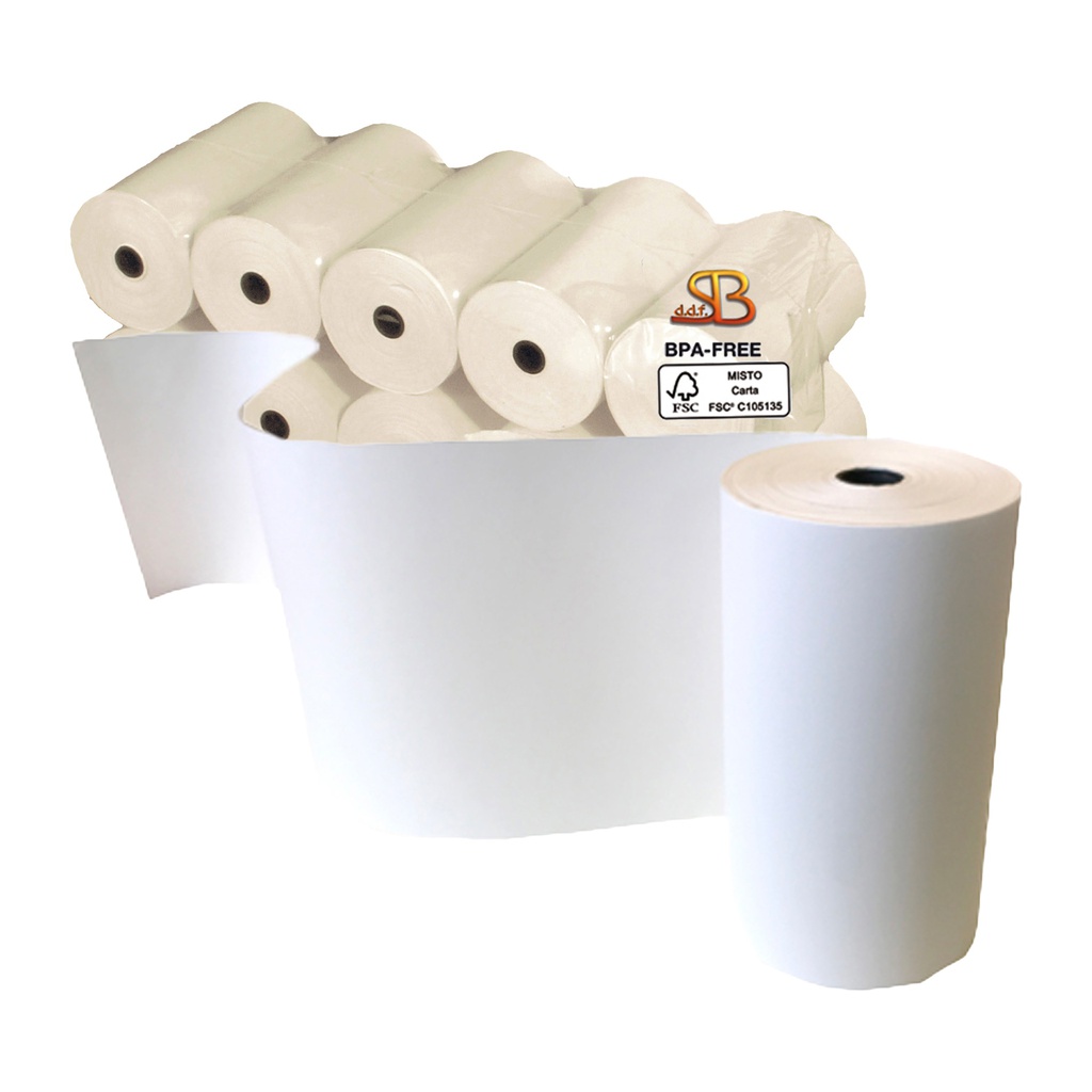 Blister 10 rotoli carta termica 55gr BPA free 57mm x 25mt (per calc./stamp.