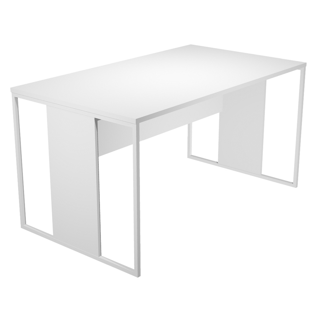 SCRIVANIA SINGOLA 140X80cm BIANCO- gamba BIANCO - ESSENCE