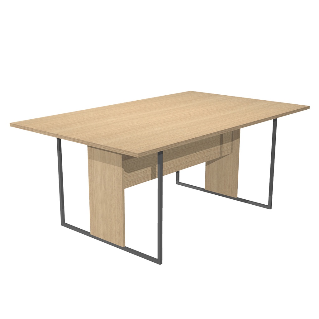 SCRIVANIA SINGOLA 180X80cm ROVERE - gamba ANTRACITE - ESSENCE