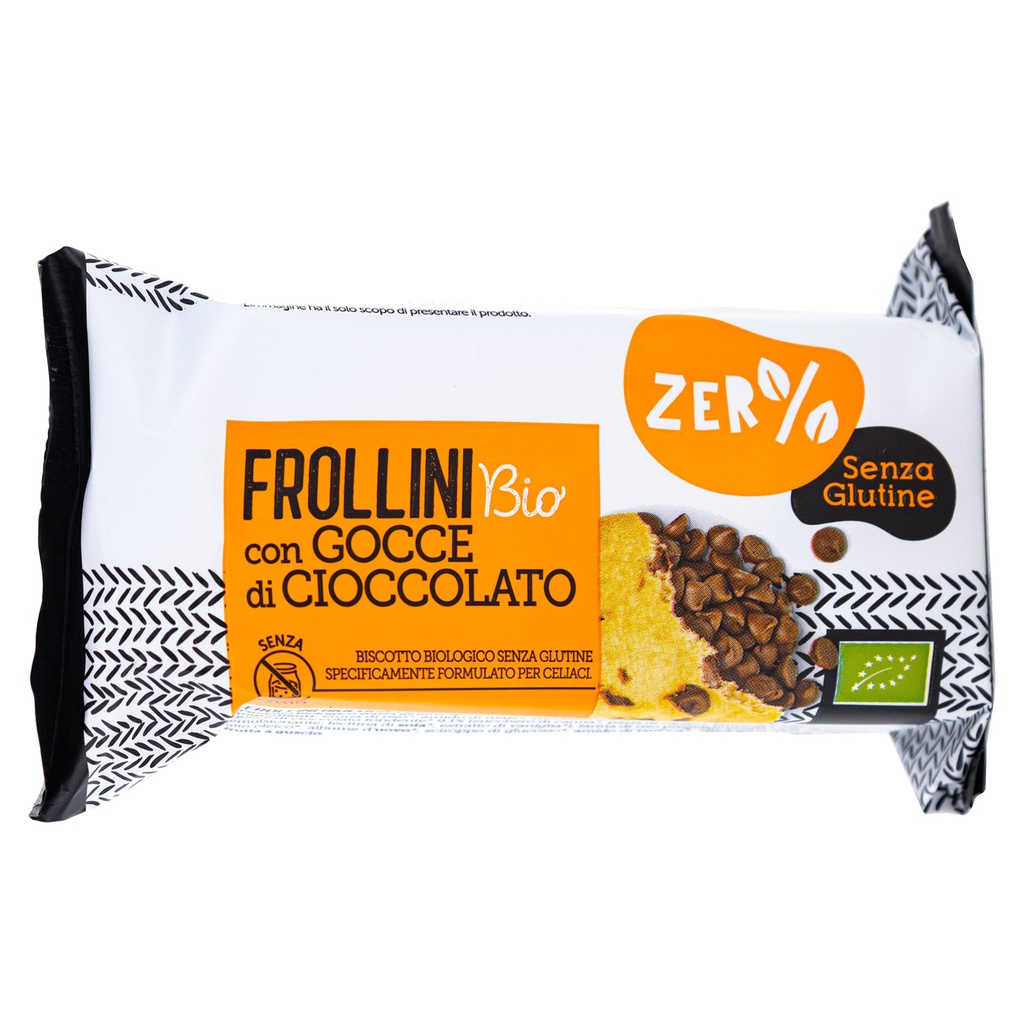 Frollini con gocce di cioccolato monodose 70gr Zerglutine