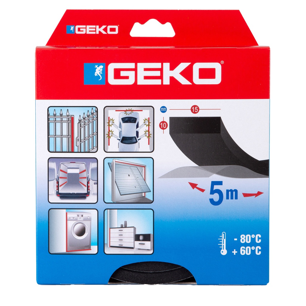 Guarnizione adesiva in neoprene per serramenti MUSS 15x10mmx5mt Geko