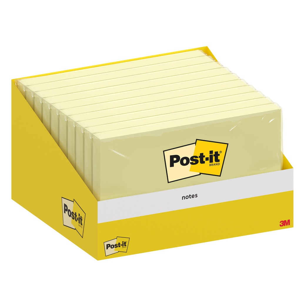 Cf.10 blocchetti c/film 100fg Post-it® Notes 6830-CY-W10 76x127mm giallo canary