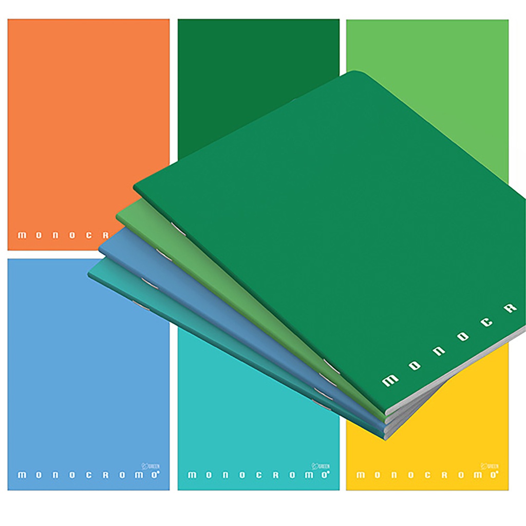 Maxiquaderno A4 40fg+2 80gr 5mm Monocromo Green Pigna