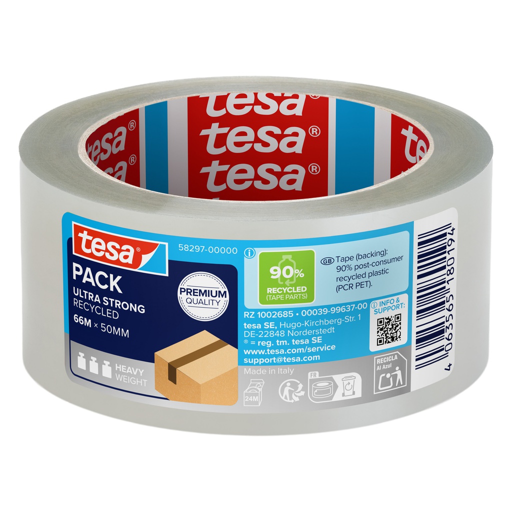 Nastro adesivo 66mt x 50mm Tesapack Eco ultra strong ecoLogo trasparente Tesa