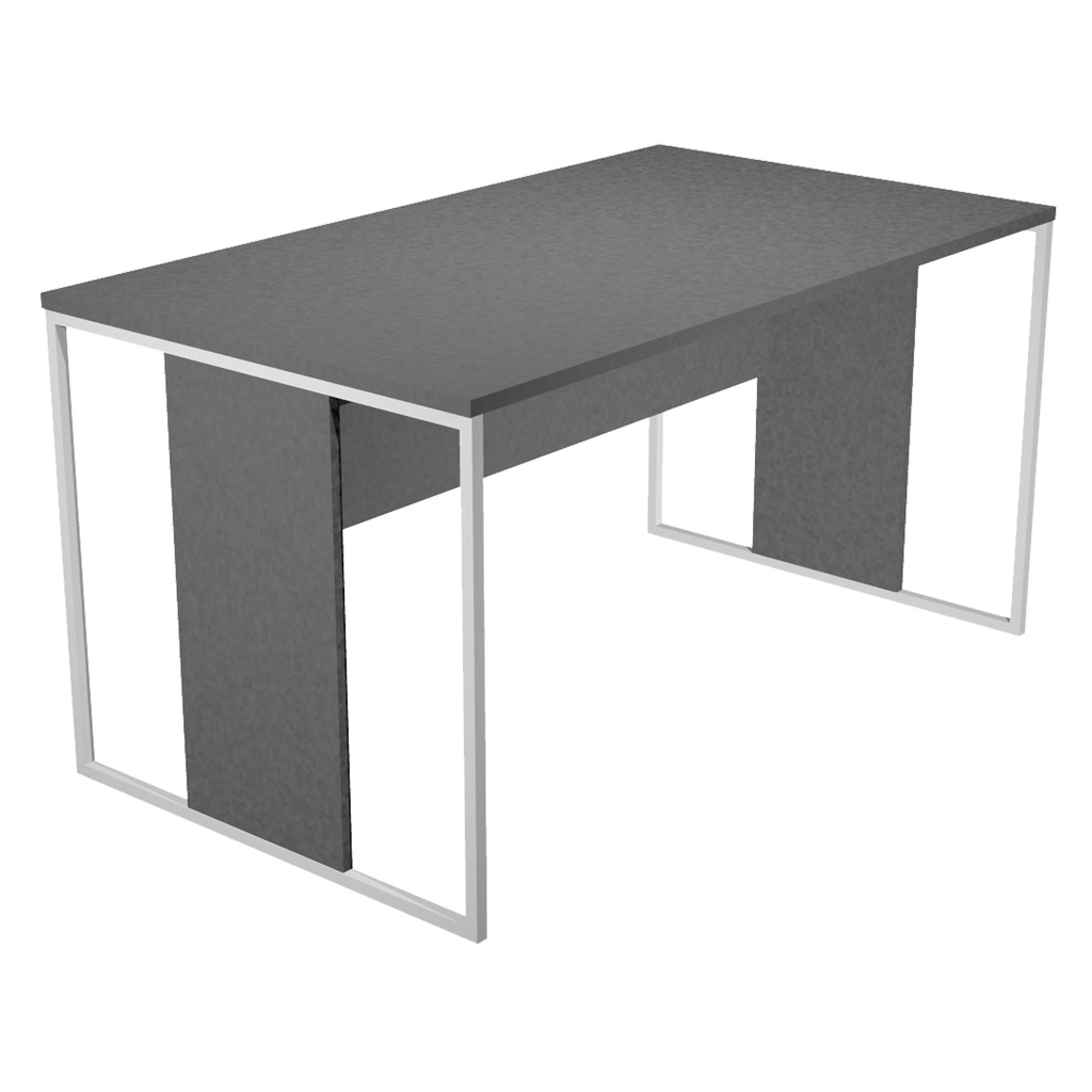 SCRIVANIA SINGOLA 180X80cm ANTRACITE - gamba BIANCO - ESSENCE