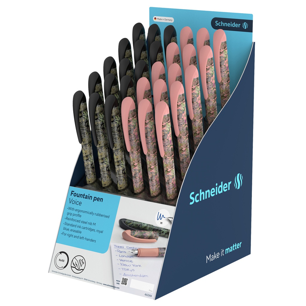 Expo 30 penne stilografiche Voice fantasie assortite Schneider