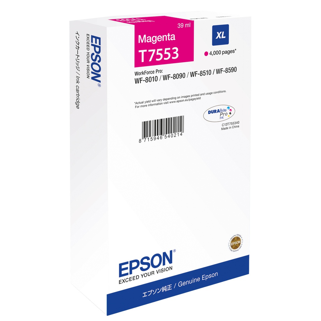 TANICA INCHIOSTRO A PIGMENTI MAGENTA EPSON DURABRITE ULTRA,XL WF-8xxx