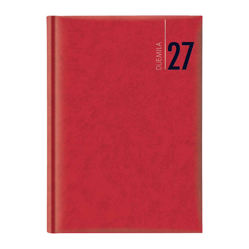 Agenda settimanale 2027 dim.17x24cm cop. in carta imbottita rosso