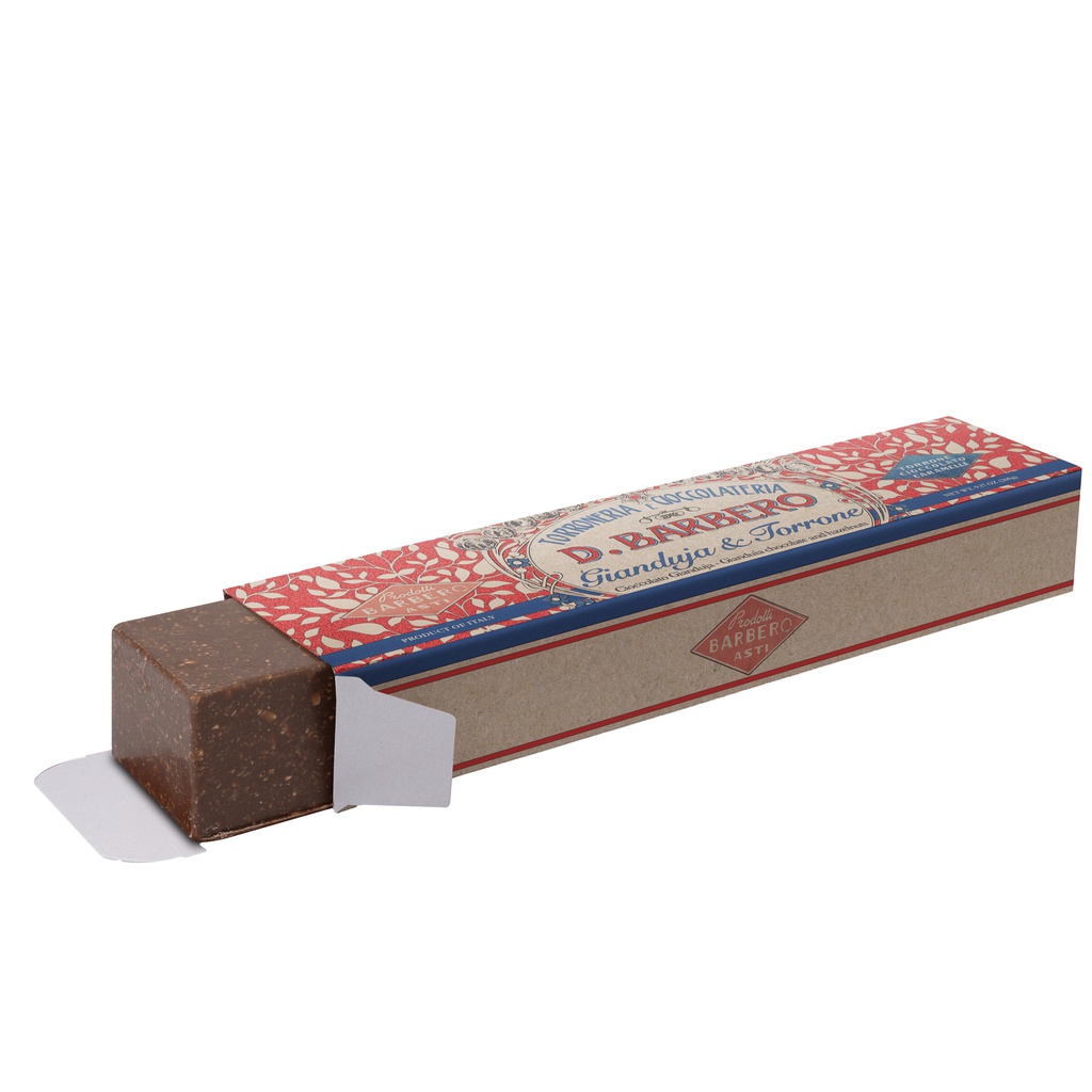 Torrone gianduja con granella di torrone 260gr in astuccio Barbero