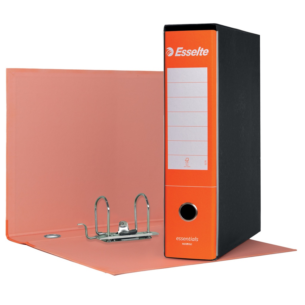 Registratore ESSENTIALS G75 arancione dorso 8cm f.to protocollo ESSELTE