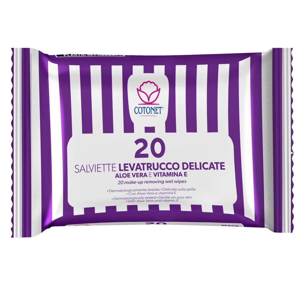 Busta da 20 salviette struccanti delicate Cotonet (delist